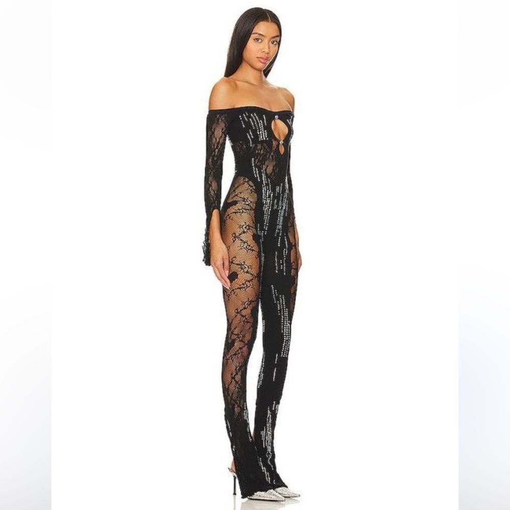 Poster Girl Adella Jumpsuit Shapewear Off The Shoulder black stretch Revolve O/S - Picture 6 of 16